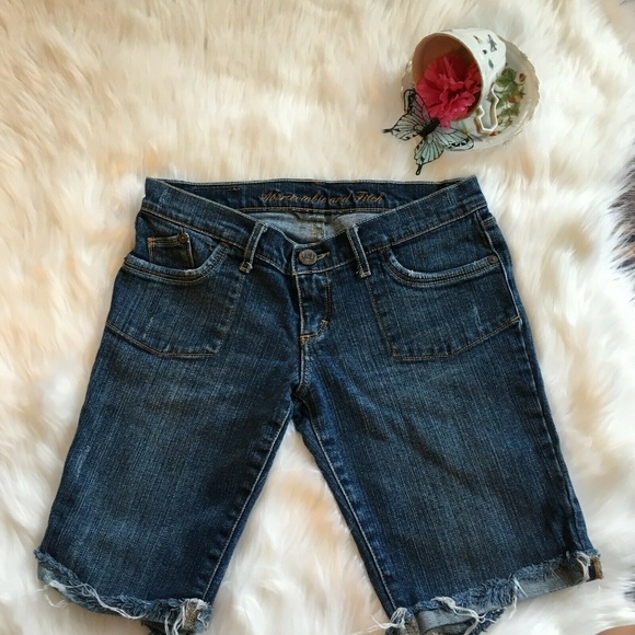 Abercrombie & Fitch Denim Jeans Bermuda Shorts 0 - Picture 1 of 7